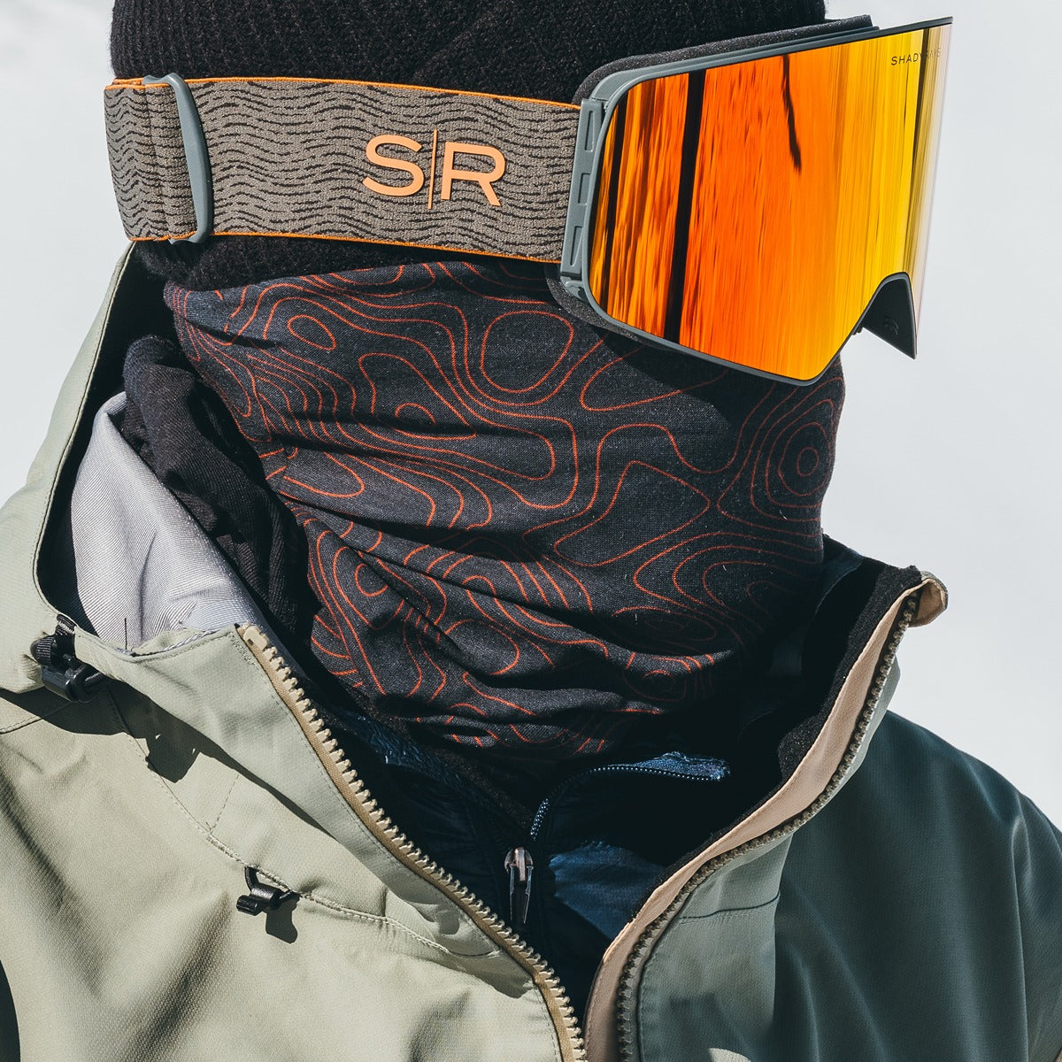 Alternative view of Snow Goggle Face Shield   Ember Terrain